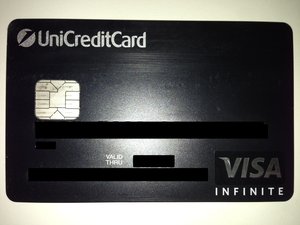 Smart VISA payment card Infinite Card of HypoVereinsbank Wealth Management