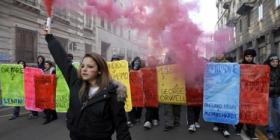 The book bloc on a recent demonstration in Italy