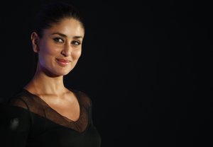 Bollywood actress Kareena Kapoor poses for the media during the launch of a new range of Sony Vaio laptops in Mumbai