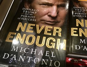 Donald Trump featured in the book Never Enough by Michael D'Antonio at a Book Fair. Taken on February 2018.