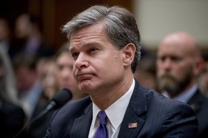 FBI Director Christopher Wray appears before a House Judiciary Committee hearing on Capitol Hill in Washington, Thursday, June 28, 2018, on Justice Department and FBI actions around the 2016 presidential election.