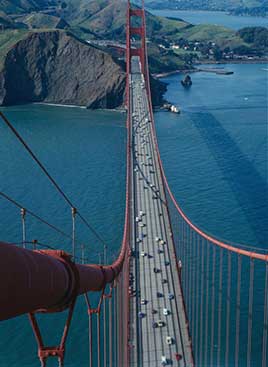 General View from Top of Southern Tower, Golden Gate Bridge