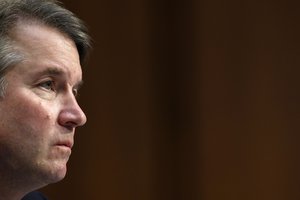 President Donald Trump's Supreme Court nominee, Brett Kavanaugh, listens to a question on the third day of his Senate Judiciary Committee confirmation hearing, Thursday, Sept. 6, 2018, on Capitol Hill in Washington, to replace retired Justice Anthony Kennedy.