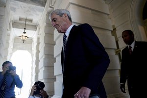 Former FBI Director Robert Mueller, the special counsel probing Russian interference in the 2016 election, departs Capitol Hill following a closed door meeting, Wednesday, June 21, 2017,  in Washington. (AP Photo/Andrew Harnik)