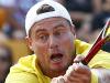 TOPSHOT - Australia's captain Lleyton Hewitt returns a ball during the tennis double match of Austria's Oliver Marach/Juergen Melzer and Australia's John Peers/Lleyton Hewitt during the Davis Cup Playoff between Austria and Australia on September 15, 2018 in Graz, Austria. (Photo by ERWIN SCHERIAU / APA / AFP) / Austria OUT