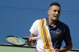 Nick Kyrgios was trailing in the second set, but came back after the pep talk. 