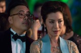 Nico Santos, left, and Michelle Yeoh in "Crazy Rich Asians". 