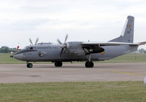 The Antonov An-26 (NATO reporting name: Curl) is a twin-engined light turboprop military transport aircraft, designed and produced in the USSR from 12 March 1968.[1]