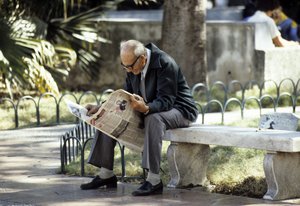 File - An old person in Havana, Cuba. Rising life expectancies and declining birth rates throughout the world over are creating an increasing proportion of old people to young.