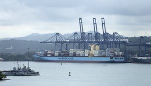 A cargo ships are seen anchorage at the Panama Port Company at Pacific side in Panama City, Tuesday, June 13, 2017. Panama switched diplomatic relations from Taiwan to China on Tuesday, dealing a major success to Beijing in its drive to isolate the self-governing island it claims as its own territory. China is the second-biggest client of the Panama Canal and the leading provider of merchandise to a free-commerce zone in the Panamanian city of Colon, on the country's Caribbean coast. (AP Photo/Arnulfo Franco )