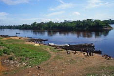 The Congo river in Dongou, Likouala district, Republic of Congo (Congo Brazzaville), March 2014. Editorial use only.