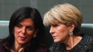 Liberal MPs Julia Banks and Julie Bishop during Question Time.