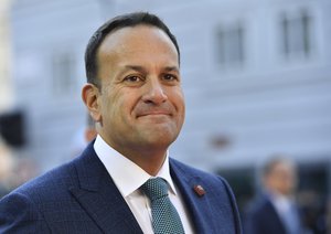 Irish Taoiseach Leo Varadkar smiles when arriving at the informal EU summit in Salzburg, Austria, Thursday, Sept. 20, 2018.