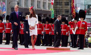 File - The Duke (Prince William) and Duchess of Cambridge at the official Canada Day celebration in Ottawa, 2011, during their first tour outside the United Kingdom.