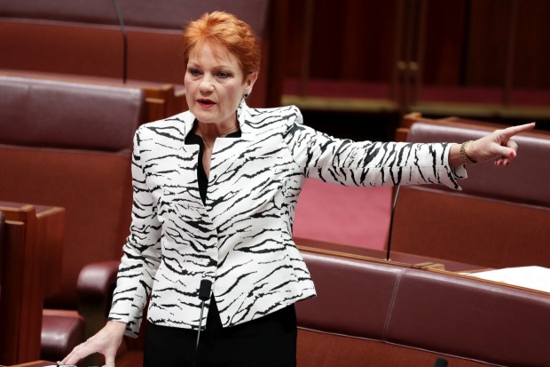 Pauline Hanson said she was appalled by her former party colleague's speech and rejected comparisons to her own record ...