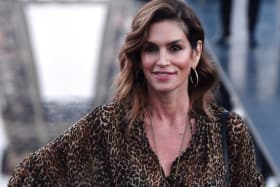 Cindy Crawford arrives for the Women Spring/Summer 2019 collection show by Belgium designer Anthony Vaccarello for Yves Saint Laurent.