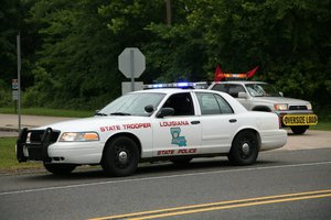 File - Louisiana State Trooper vehicle in Bethany, LA, USA.