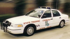 File - Louisiana State Police Crown Victoria Patrol Car.