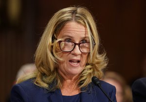 Christine Blasey Ford testifies before the Senate Judiciary Committee on Capitol Hill in Washington, Thursday, Sept. 27, 2018.