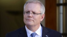 Scott Morrison speaks to the press outside Parliament House, September 21, 2018.