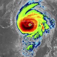 This infrared satellite image made available by NOAA shows hurricane Michael approaching the Florida panhandle on Wednesday, Oct. 10, 2018 at 11:40 a.m. EDT.