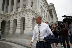 Sen. Lindsey Graham, R-S.C., departs after the confirmation vote of Supreme Court nominee Brett Kavanaugh, on Capitol Hill, Saturday, Oct. 6, 2018, in Washington. Kavanaugh was confirmed 50-48.