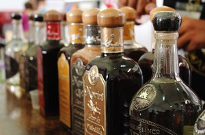 Tequilas of different flavors made in Jalisco, Mexico