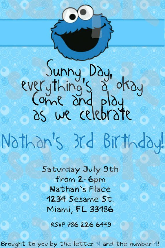 Cookie Monster Invitations Best Of 52 Best Cookie Monster Birthday Images On Pinterest Images