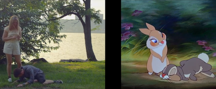 A Shot-by-Shot Recreation of Thumper’s ‘Twitterpated’ Scene From ‘Bambi’ Performed Faithfully by Humans