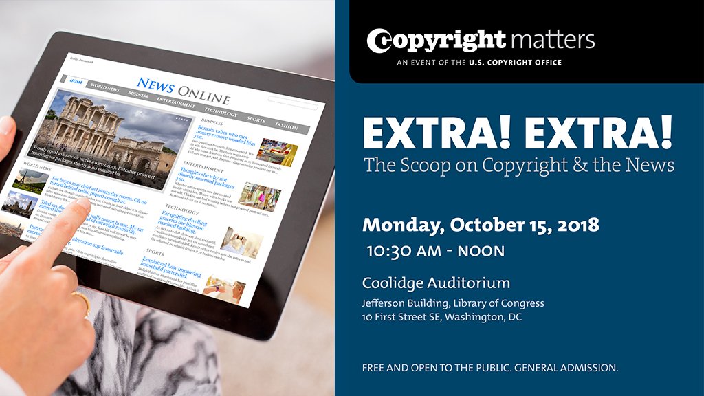 Announcement of Copyright Matters event, Oct. 15, 10:30 am - noon