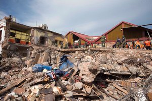 File - Mexican president Enrique Peña Nieto's visit to the Istmo de Tehuantepec region, a zone affected by the 2017 Chiapas earthquake.