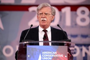 Former United Nations Ambassador John Bolton speaking at the 2018 Conservative Political Action Conference (CPAC) in National Harbor, Maryland,23 February 2018