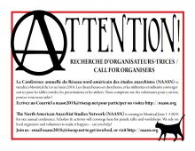 Poster of call for organizers, all information in text below.