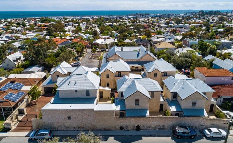 Modern townhouses on historical site near Fremantle