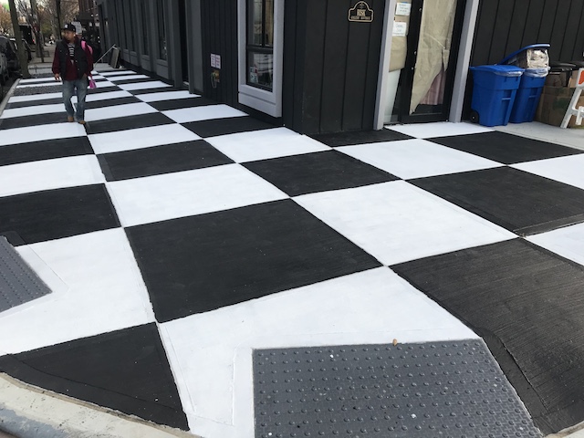 Bushwick Sidewalk Or Life-Size Chess Board?