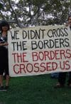 Immigrant rights march for amnesty in downtown Los Angeles, California on May Day, 2006