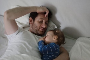 Arts programmer Murat Saglamoglu, 34, on paternity leave with Oskar.