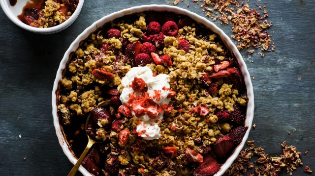 Do your civic duty and make this strawberry raspberry balsamic crumble.