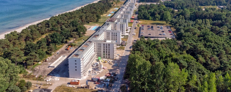 Prora, built on the island of Rugen between 1936 and 1939, consists of several identical connected six-storey buildings. ...