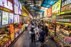 Snack Street Haikou, Hainan Island China.