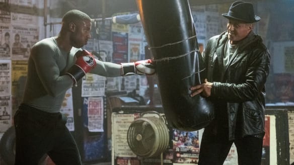 C2_13318_R
Michael B. Jordan stars as Adonis Creed and Sylvester Stallone as Rocky Balboa in
CREED II, a Metro Goldwyn Mayer Pictures and Warner Bros. Pictures film.
Credit: Barry Wetcher / Metro Goldwyn Mayer Pictures / Warner Bros. Pictures
Â© 2018 Metro-Goldwyn-Mayer Pictures Inc. and Warner Bros. Entertainment Inc.
All Rights Reserved.
 Michael B. Jordan as Adonis Creed and Sylvester Stallone as Rocky Balboa in CREED II.