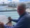 Architect and artist Chris Johnson sketching outside his apartment at Walsh Bay, Sydney.