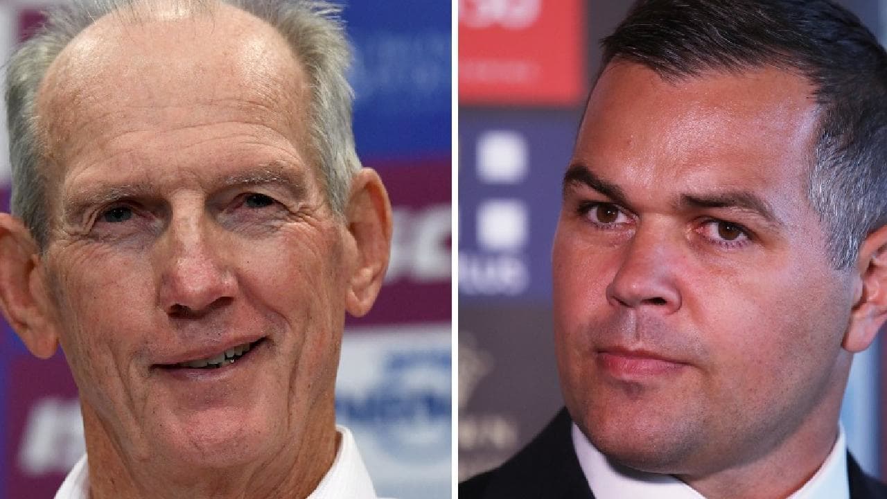 Wayne Bennett and Anthony Seibold. Photo: Courier Mail