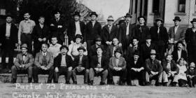 Some of the wobbly prisoners from the Everett massacre at the county jail, 1917