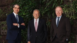 LTAP chairman Tony Shepherd, centre, has hit back at those casting doubt on a $3.3 billion bid for GrainCorp. He is ...