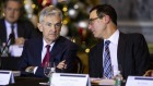 Federal Reserve chairman Jay Powell, left, seen with US Treasury secretary Steven Mnuchin, has taken a courageous stand ...