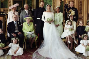 The British royal family at the wedding of Prince Harry to Meghan Markle.