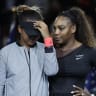 Serena Williams hugs Naomi Osaka, of Japan, during the trophy ceremony after Osaka defeated Williams in the women's final of the U.S. Open tennis tournament, Saturday, Sept. 8, 2018, in New York. (AP Photo/Julio Cortez)