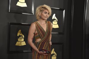 Paris Jackson arrives at the 59th annual Grammy Awards at the Staples Center on Sunday, Feb. 12, 2017, in Los Angeles