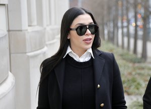 Emma Coronel Aispuro, wife of Joaquin "El Chapo" Guzman, arrives to federal court in New York, Thursday, Dec. 6, 2018.